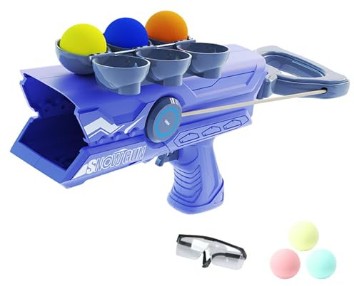Hotainoys Snowball Launcher, Fun Snowball Maker with Goggles & 3 Soft Balls, Snow Toys for Kids, Indoor & Outdoor, Maker
