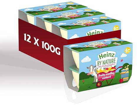 Heinz Baby Food Fruity Custard Dessert Pots 12x100g
