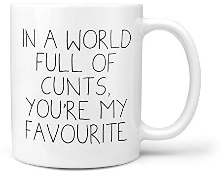 TeheGifts Tasse mit Aufschrift In A World Full of Cunts, You're My Favourite, lustiges Geschenk zum Geburtstag, Büro, Wichteln, Profanity