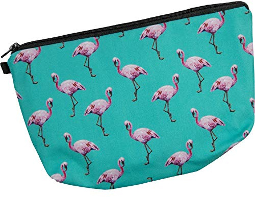 cosey Make-up Tasche, trendige Schminktasche und Kulturbeutel – Flamingo Türkis