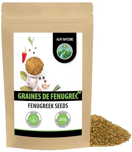 Alpi Nature Fenogreco Semillas Enteras 250g, Semillas de Fenogreco Enteras para Cocinar y Condimentar
