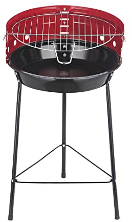 DC Casa Barbecue a Carbonella Compatto – Griglia Tonda Ø32 cm, Struttura Resistente, Facile da Trasportare, Ideale per Giardino, Balcone e Campeggio (32x33x55 cm)