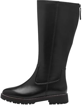 Jana Damen Hohe Stiefel ohne Absatz mit Reißverschluss Vegan, Schwarz (Schwarz), 39 EU