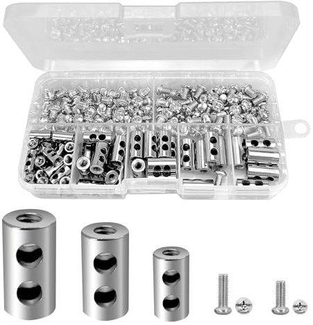 60stk Drahtseilklemme, Bügelform für Stahlseil, Duplex Drahtseilklemme Edelstahl, Bügelklemmen, für Kabel, Bügelseilklemme, Bügelform Edelstahl, Verzinkt Seilklemme (6x10, 7x15, 8x15mm, mit Schrauben)