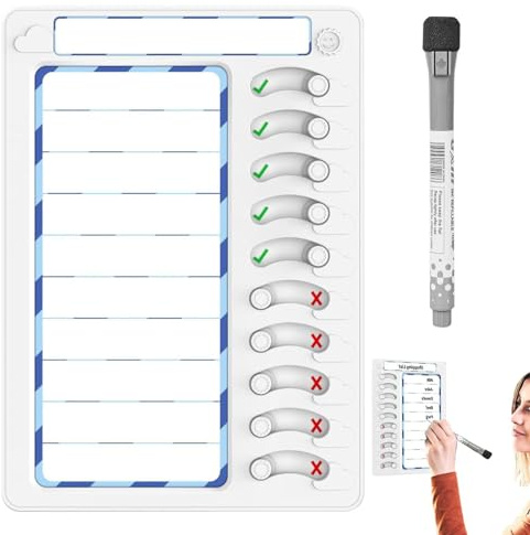 Calendrier effaçable à sec – Tableau planning journalier effaçable – Tableau de tâches effaçable, calendrier mensuel, liste de vérification, tableau de planification des tâches, réutilisable pour la