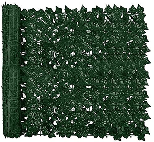 Lierre artificiel – Panneaux de clôture en treillis à feuilles vertes pour jardin et balcon – Rouleau de fausses haies pour aménagement paysager et décoration d'extérieur – Mur de plantes résistant