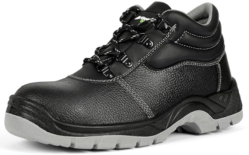 Calzado de Seguridad S3 SRC para Hombre y Mujer – Punta de Acero, Suela Anti perforación, Antideslizantes, Transpirables, Botas de Trabajo para construcción, Industria y oficios