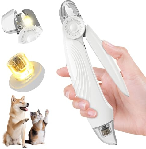 IJIAMY 2-in-1 Dog Nail Clippers & Dog Nail Grinders with 2 LED Lights, Ultra-Quiet, USB Rechargeable, Multiple Grinding Methods, and Splash Guard for Small, Medium, and Large Dogs & Cats