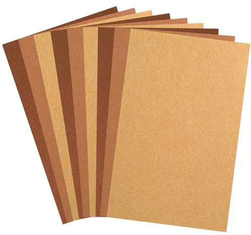 8X 12 Brown Felt Sheets for Crafts, 9 PCS Thin Sewing Felt Fabric Sheet Stiff Felts Paper Non-Woven Felts Fabric Craft Sheets for DIY Art Crafts Sewing Projects Making Supplies