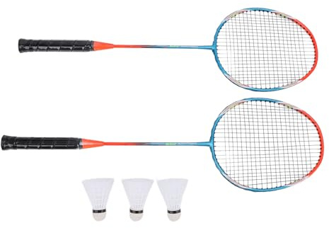 Generic Racchette da Badminton, Set di Racchette da Badminton Resistenti Alla Torsione per Giochi Sportivi (Blu Arancio)