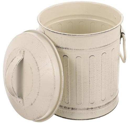 DIYEAH Secchio per Ash in Ferro con Coperchio, Capacità Grande, Design Vintage Semplice, Comodo da Impugnare, per Uso Domestico e Stufa