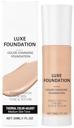 Intelligent Colour Changing Foundation for Medium Skin Tone - Thermal Adjust Colour Correcting Liquid Makeup - Lightweight Medium Coverage Base for Natural Finish & Smooth Texture (30ml)