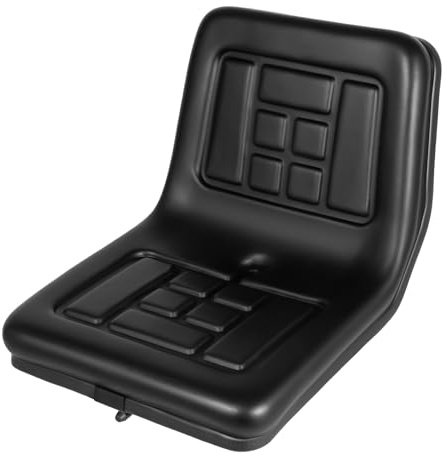 Yikmid Sedile universale per trattore con schienale, in pelle PVC, impermeabile, nero, adatto per trattore, carrelli elevatori, escavatori, tosaerba, macchine da raccolta, bulldozer e ribaltabile