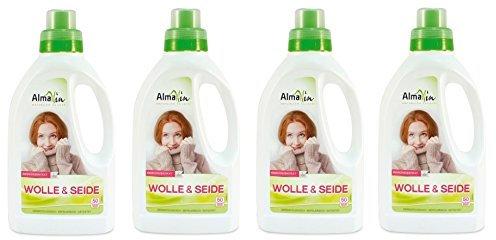 AlmaWin laine & soie, naturelle Propreté pour 50 Lavages, 4 x 0,75 L