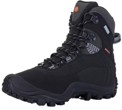 XPETI Women's Thermator Mid High-Top Hiking Boot waterproof lightweight Hiking Shoes Black 9