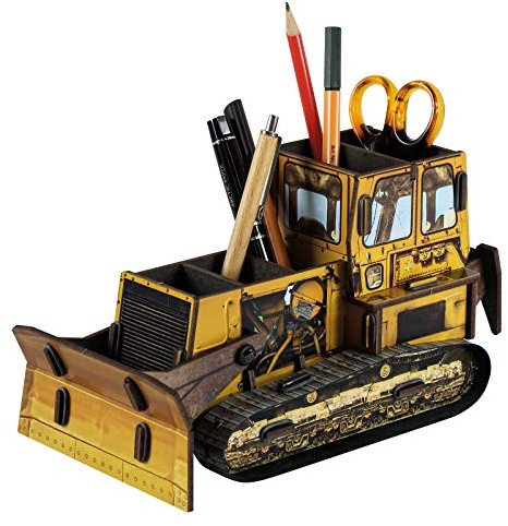 Werkhaus WE 2057 Stiftebox Raupe – dekorativer Schreibtisch Organizer mit 5 Fächern aus Holzwerkstoff, Stiftehalter für Büro Schule Homeoffice - Made in Germany