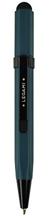 Legami - Mini bolígrafo táctil de 0,8 x 9,6 cm, bolígrafo de Bola, Tinta Negra, diámetro de la Punta de 1,0 mm, bolígrafo con Goma para Escribir en Cada Dispositivo táctil y Variante Petrol Blue