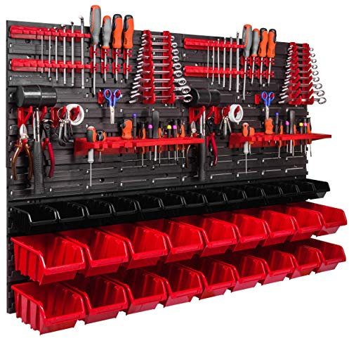 Système de rangement mural 1152 x 780 mm, supports à outils, boîtes empilables, caisses de rangement, plaques murales extra robustes