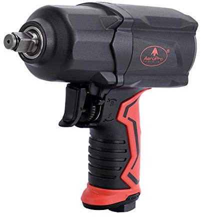 AEROPRO TOOLS 1/2-Inch Composite Air Impact Wrench(A301), Twin Hammer, 1200FT-LBS Max Loosening Torque, 7000RPM, Heavy Duty Pneumatic Impact Gun, for Auto Repair, Tire Shop