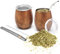 balibetov Mate Becher Set (2 Yerba Mate teebecher set, 5 pcs) - enthält Zwei Doppelwandiger 18/8 Edelstahl Mate Tee Becher, Zwei Bombillas(Mate Strohhalm) und Eine Reinigungsbürste (Holz)