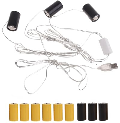 Angelluck LR14 C Éliminateur de Batterie USB 4,5 V et 3 V, Kit de Fausses Piles pour Horloge Jouet Bande LED Lumineuse Adaptateur d'alimentation de Batterie (3)