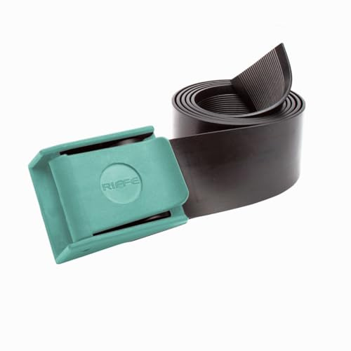 Riffe Rubber Weight Belt (Black) With Caribbean Blue Glass Filled Nylon Buckle, For Freediving and Spearfishing - Quick-Release Lever Ensures Safety On The Water, 54 Inch's Length
