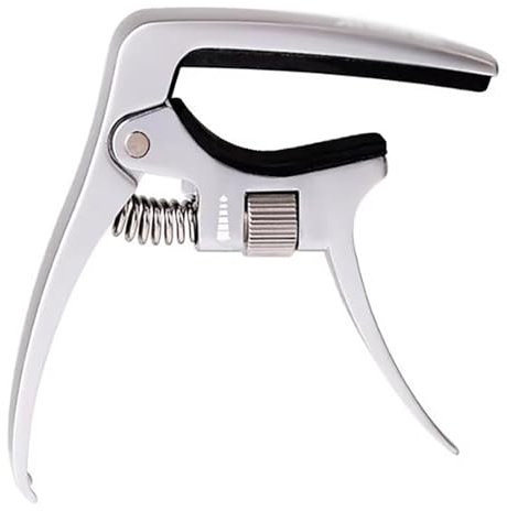 ONDIAN Gitarren Kapodaster Gitarren-Pitch-Clip, Folk-Akustikgitarre, Metall-Pitch-Clip, Kapodaster, Verstellbarer Clip für Akustik, E-Gitarre(Farbe:Silver)