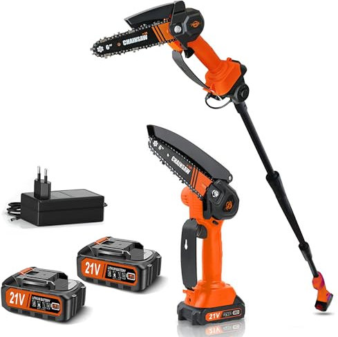 【2 En 1】 Scie D'éLagage Sans Fil 21 V Et Mini TronçOnneuseavec Course Maximale De 6 Pieds Pour Couper Les Branches éLaguéEs OutilsDejardinéLectriques