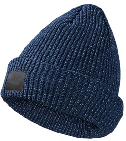 Cmeilau Flex Beanie reflekterande mössa för kvinnor män, varm reflekterande stickad mössa för vintern, tjock, köldbeständig plyschmössa för utomhussporter