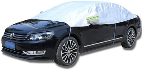 Auto Halbgarage 360 X 180 X 80cm, Frontscheibenabdeckung Auto Abdeckung Windschutzscheibe Winter Outdoor Atmungsaktiv Autoabdeckung Mit Haken Und Riemen Passend Für Autos, SUVs