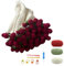 GETJOY 70 * 70cm Crochet Flower Bouquet Blanket Kit, Rose Blanket DIY Set with Nine Yarn Skeins, Hook Needle & Pins, Bouquet Blanket Craft Project for Home Decor, Flower Bouquet Blanket