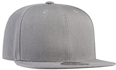 Underground Kulture Plain Flat Peak Snapback Baseball Cap Grey