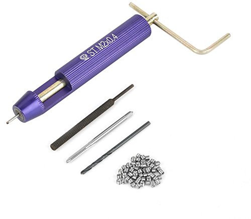 Akozon Gewinde Einsatzreparatur Satz Nachfüll-Reparatursatz 50pcs Edelstahl Coiled Draht Helical Gewindeeinsätze Gewindereparatureinsatz Schraubgewinde Gewindereparatur Gewindeschneideinsätze M2 x 2D