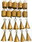 DIYANA IMPEX Vintage Indian Tin Bells Rustic Cow Bells Christmas Tree Decorations Pack of 20 (Gold)