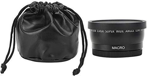 Lente Gran Angular, aleación de Aluminio + Vidrio óptico JSR ‑ 1152 Lente Macro Gran Angular Avanzada de 55 mm 0.45X Compatible con Todas Las Lentes de cámara de 55 mm de diámetro