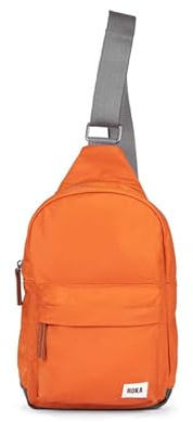 ROKA London Willesden Sling Bag – Lightweight Recycled Nylon Crossbody Bag for Women & Men, Water-Resistant Everyday Shoulder Bag with Secure Zip Pockets & Adjustable Strap (Burnt Orange, S)