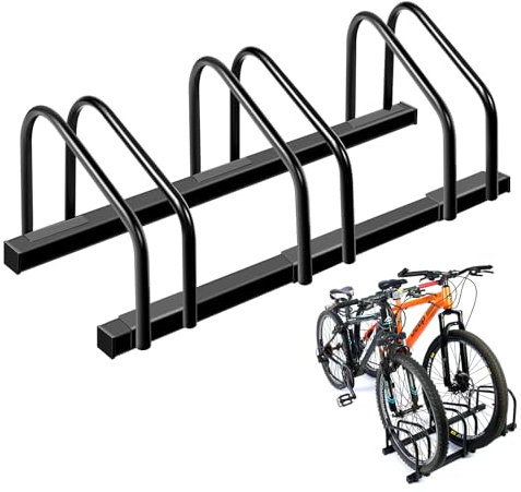 Auwey Bike Floor Rack Bike Floor Parking Bicycle Parking Rack Bike Storage Stand Bike Floor Stand Bicycle Storage Organizer for Mountain Bike, Road Bike Fit 22-28 Wheel Stand Tire Width 2.2