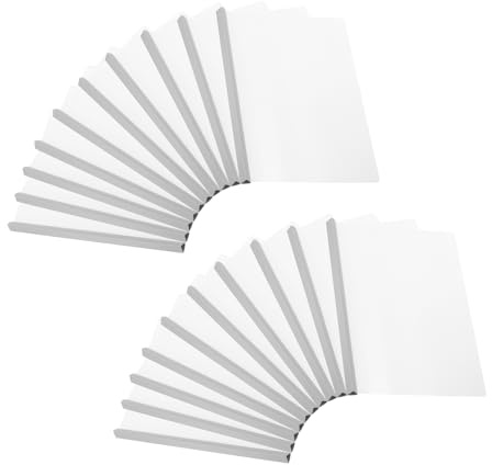 PATIKIL Transparent Rapport Couvercles avec Coulissant Barre, 20 pcs 15mm Coulissante-Poignée Reprise Couverture 135 Feuilles Capacité, A4 Présentation Dossiers pour Fichier, Blanc