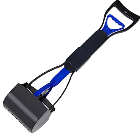 Pelle à Crotte pour Chien, Pelle Ramasse Crottes, Pelle Crotte Chien, 23Pouces Pooper Scooper à Long Manche pour déjections en extérieur/intérieur pour Chats et Chiens, Bleu