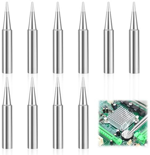 Joynine 900M-T-B Pointe Fer a Souder 10Pièces Panne Fer a Souder Etain Remplacement 1,2mm Pointes Soudure Cuivre Plaqué Nickel für HAKKO 936 Series Weller FEITA ATTEN QUICK Station Soudage Pate Souder
