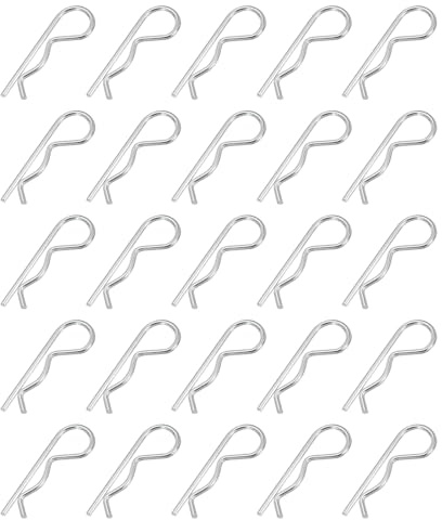 PATIKIL Set di 30 bulloni ad innesto M3 x 65 mm, Heavy Duty R-Clips Hardware Pin in acciaio al carbonio a molla sgancio rapido per rimorchio, tosaerba, camion, argento