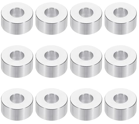 PATIKIL Espaciadores de aluminio M8, 12 piezas de 5/16 x 3/4 redondos de metal para tornillos de 5/16 o M8, casquillo separador sin rosca de 3/8 de largo, 8,5 x 20 x 10 mm
