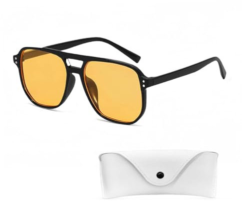 HAGOT Retro Square Sonnenbrille, Jahre Vintage Trendy Brille, Damen Herren 70er Klassisch, UV400-Schutz Sunglasses, für Fahrten, Reisen & Outdoor Aktivitäten