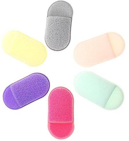 PACKOVE 6pezzi Spugne Per Viso Lavabili Riutilizzabili Spugne Per Pulizia Del Viso Dischetti Struccanti Per Pulizia Delicata Per Rimuovere Trucco e Impurità