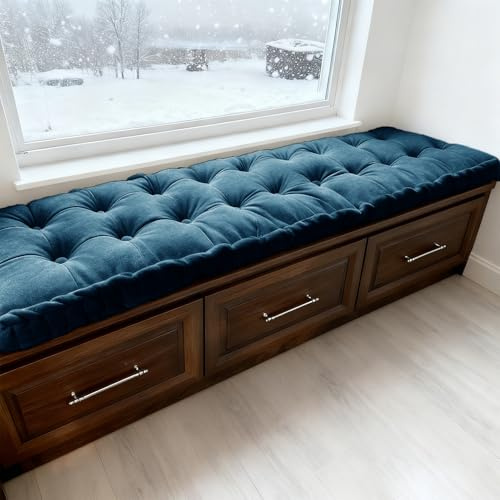 WLXFF Cuscini per Sedie, Cuscino di Velluto per Mobili Interni Ed Esterni da 10 cm, Tufted Button Design, Cuscino per Sedia a Dondolo, Cuscino per Panca da Giardino per,No8,160X60cm