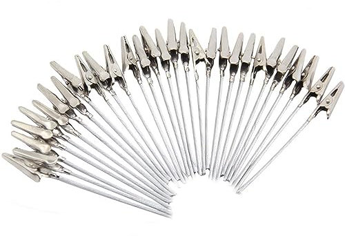 H&W 50 Pcs Metal Wire Alligator Clips,Long-Tailed Alligator Clamps Table Number Holders,Place Card Holder Picture Holders for Centerpieces Crafts,Memo,Photo,Picture Stand