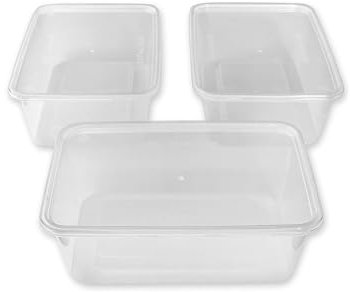 We Can Source It Ltd 5 x 750ml Plastic Microwave & Freezer Safe Food Containers with Lids - BPA-Free, Reusable, Takeaway Meal Prep Containers - Catering Grade Food Storage Boxes for Home & Business