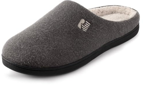 RockDove Herren Original Zweifarbige Hausschuhe mit Rückstellschaum,42/43 EU,Dunkelgrau Natur