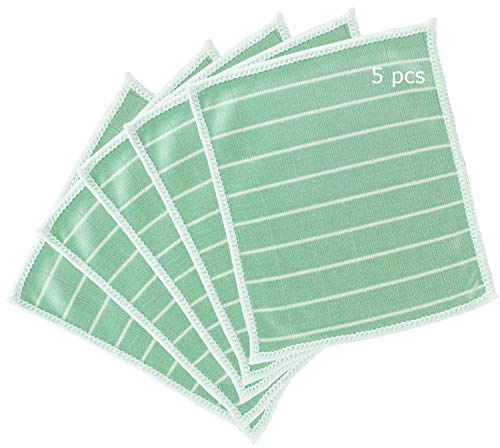 Chiffon Bambou Lunette, Microfibre Bambou pour Lunettes, ecran, visière, Bijoux, Montre - Nettoyage Lunettes de Vue Efficace - Chiffon Microfibre ecran - lingettes réutilisable (5)