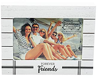 Pavilion - 4 x 6 Photo - Forever Friends - 7.5 x 6 MDF Self-Standing Picture Frame,White